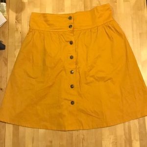 ModCloth Mustard Button Up Skirt